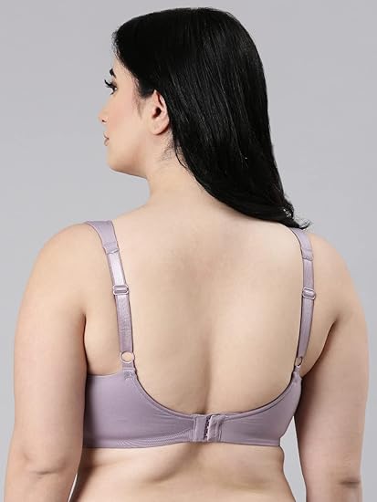 Enamor Women's Nylon Blend Everyday Fashion Bra – Non-Padded, Wirefree, Full Coverage, Ultra-Smooth Look & Cushioned Straps